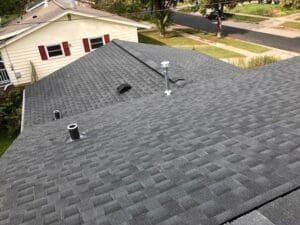 New asphalt shingle roof on home