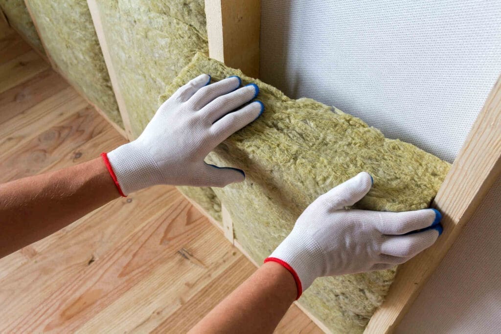 installing rim joist insulation